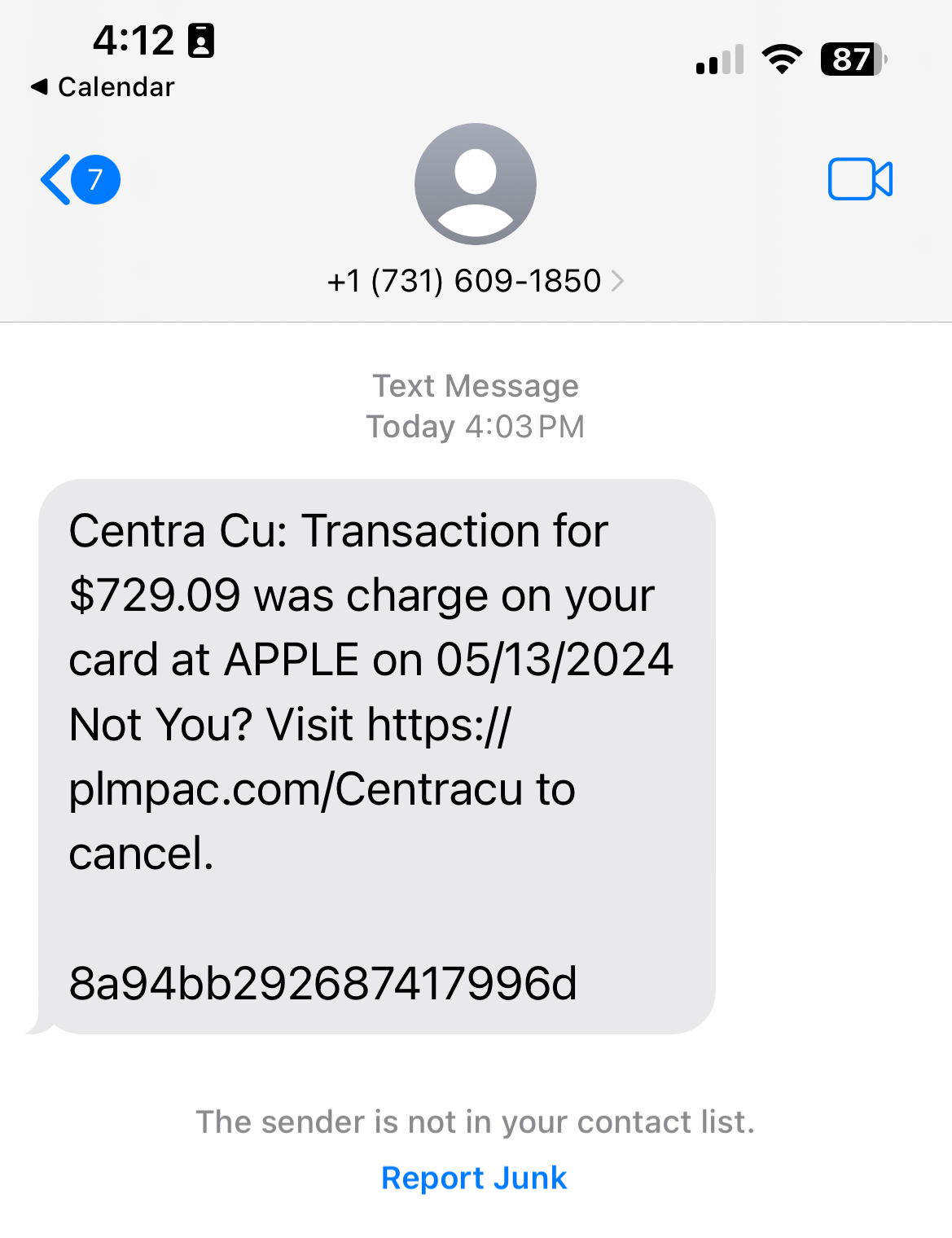 text message
